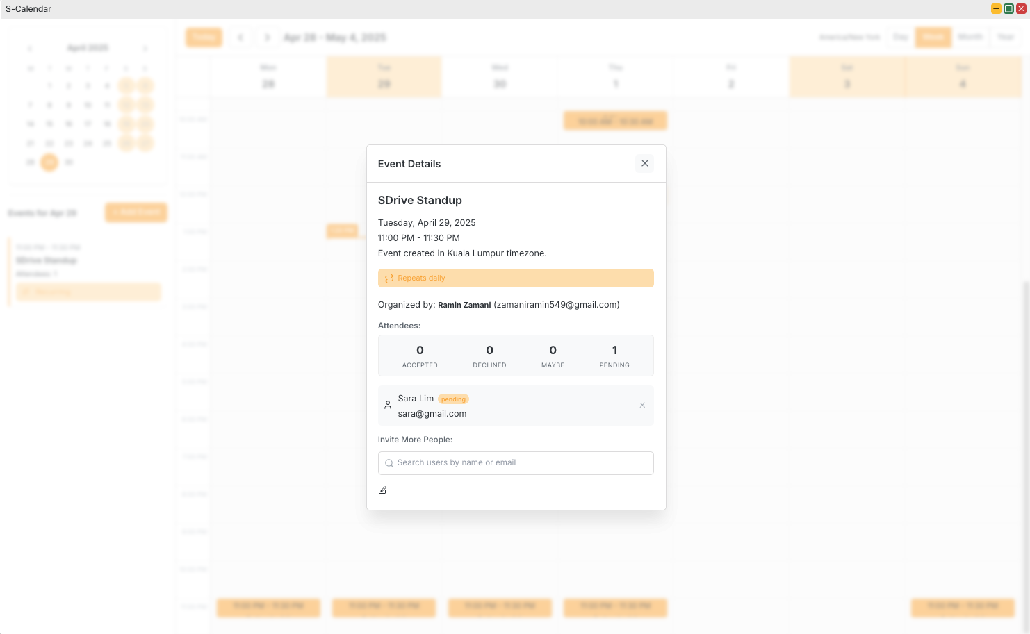 S-Calendar Integration