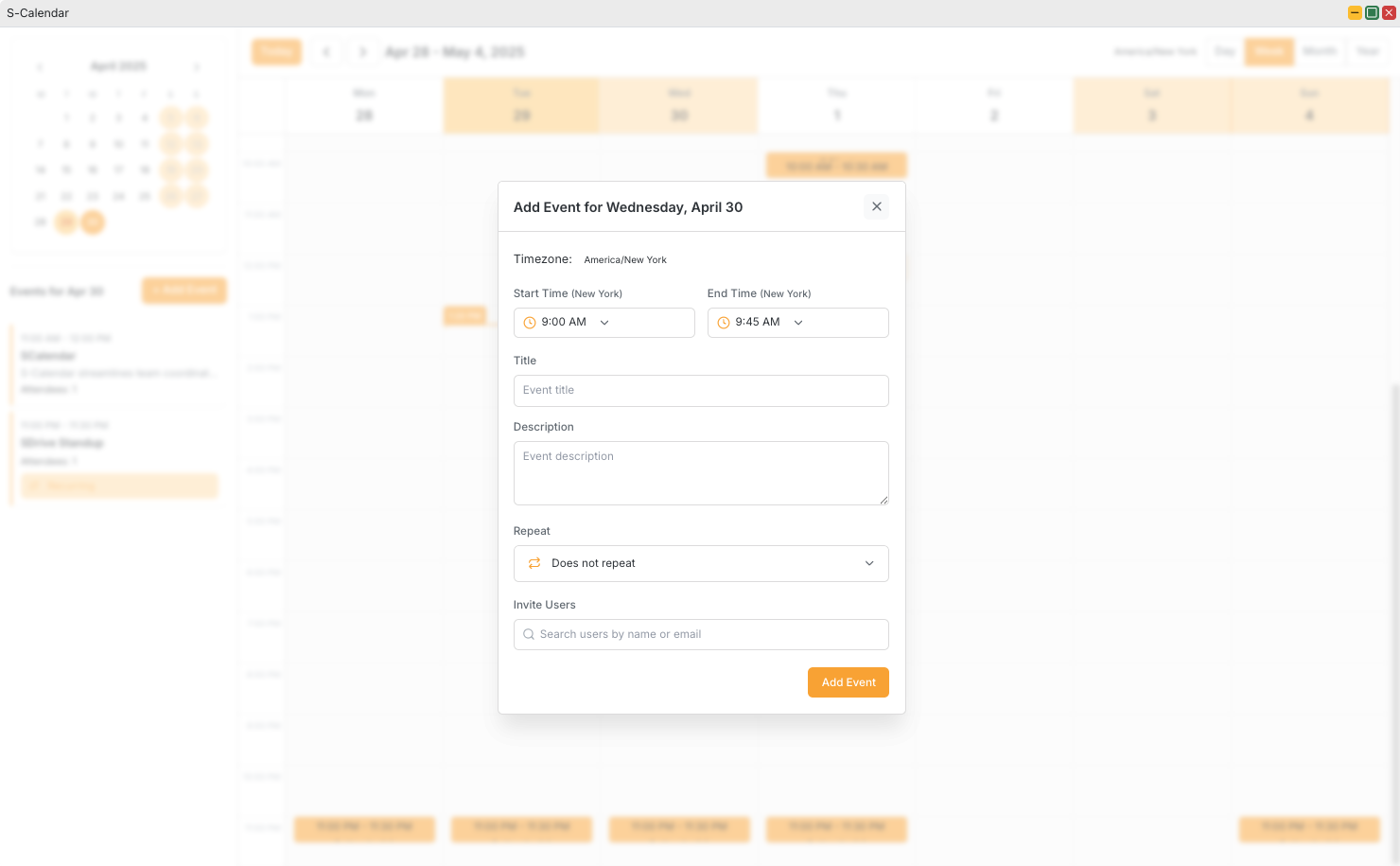 S-Calendar Smart Features