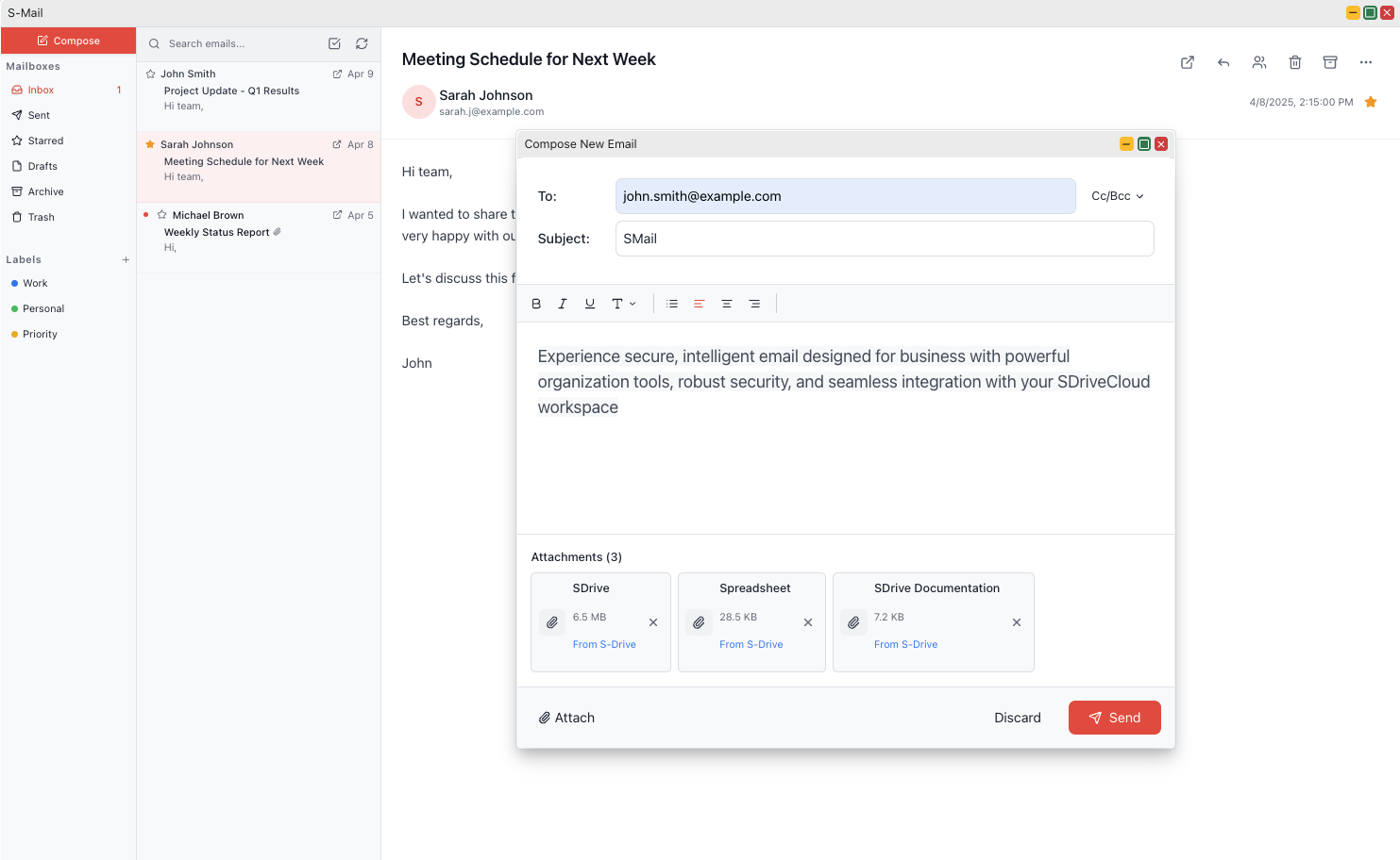 S-Mails Interface